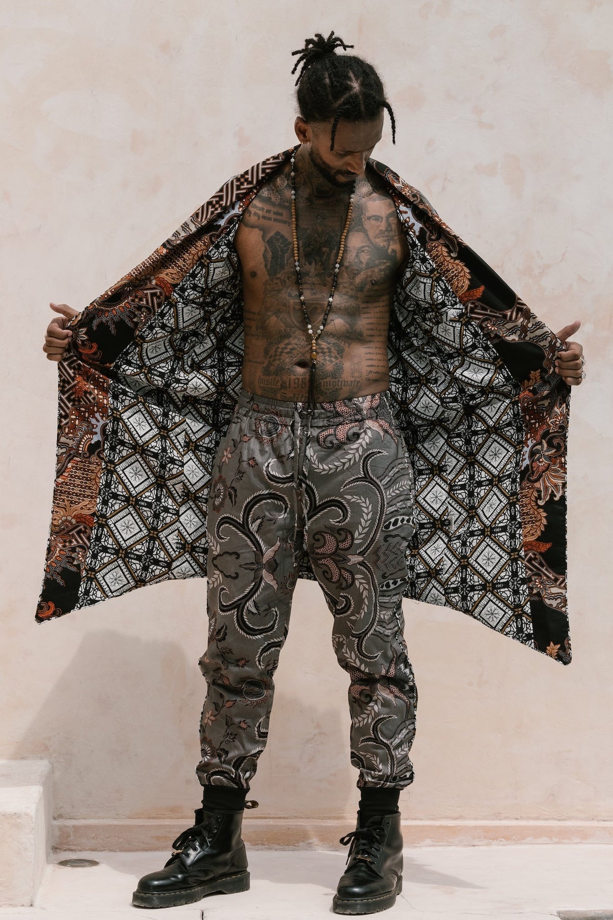 POMO Outfit - Green Batik Kimono Jacket & Pants