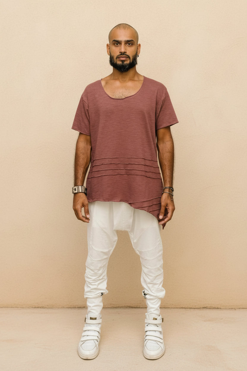 CAPO Pants - Bamboo stretch drop crotch joggers with tribal details - VALO Design Clothing