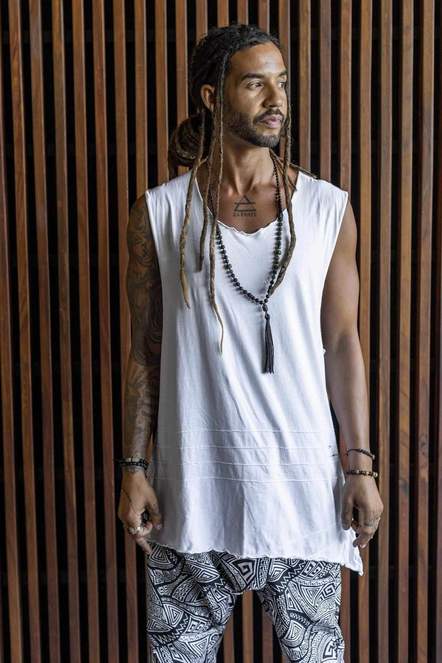 KIVI VEST - A loose fit sleeveless tank top shirt with asymmetric cut and stitch work details - VALO Design Clothing