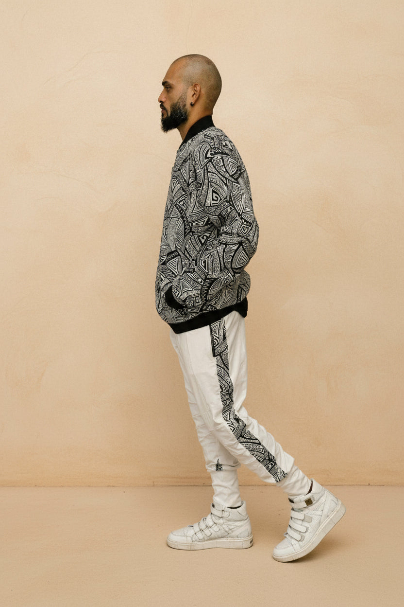 VALO BOMBER - Reversible multicolor cotton bomber zipper jacket with unique print - VALO Design Clothing