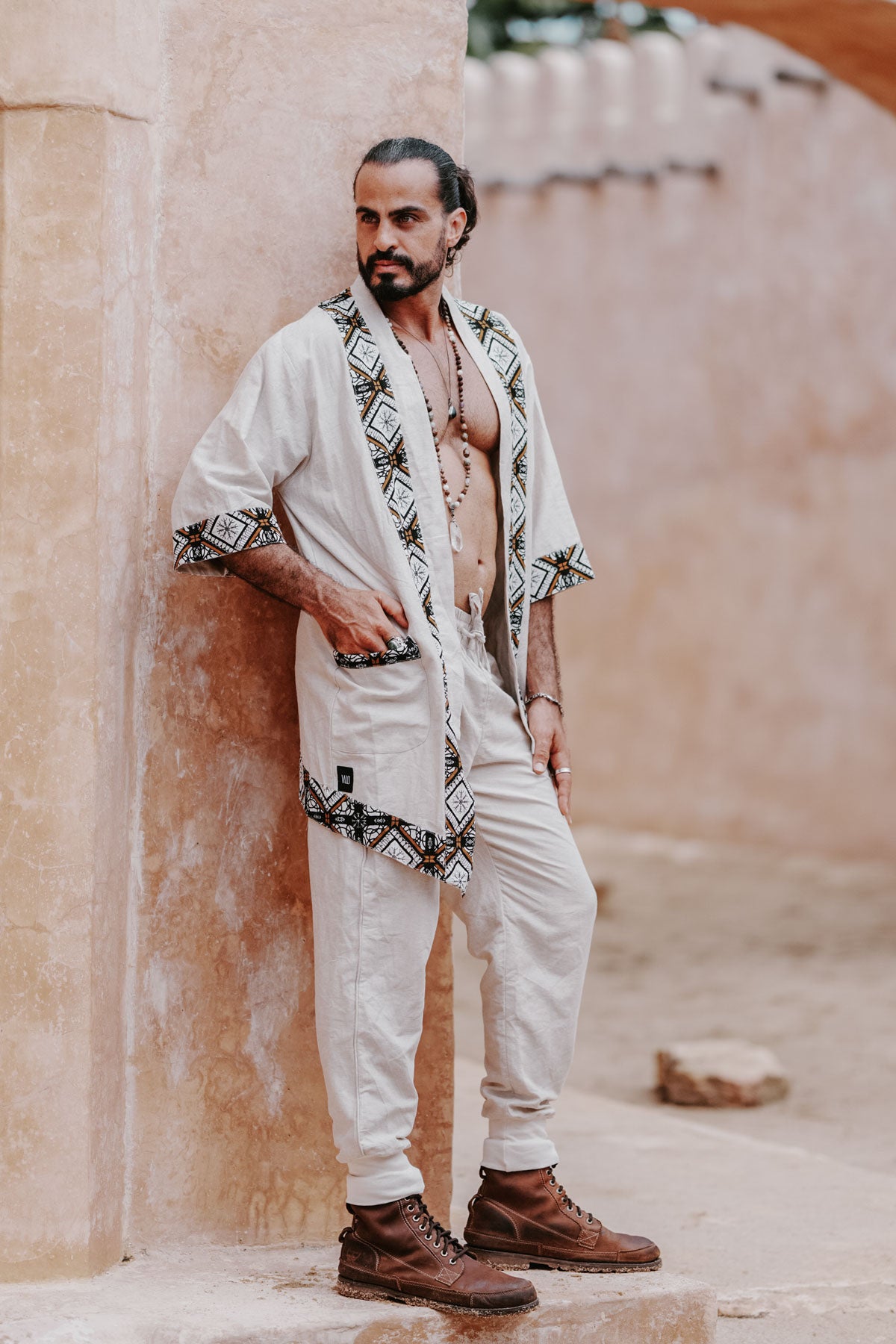 AGUNG Kimono Cream - Short Linen Kimono