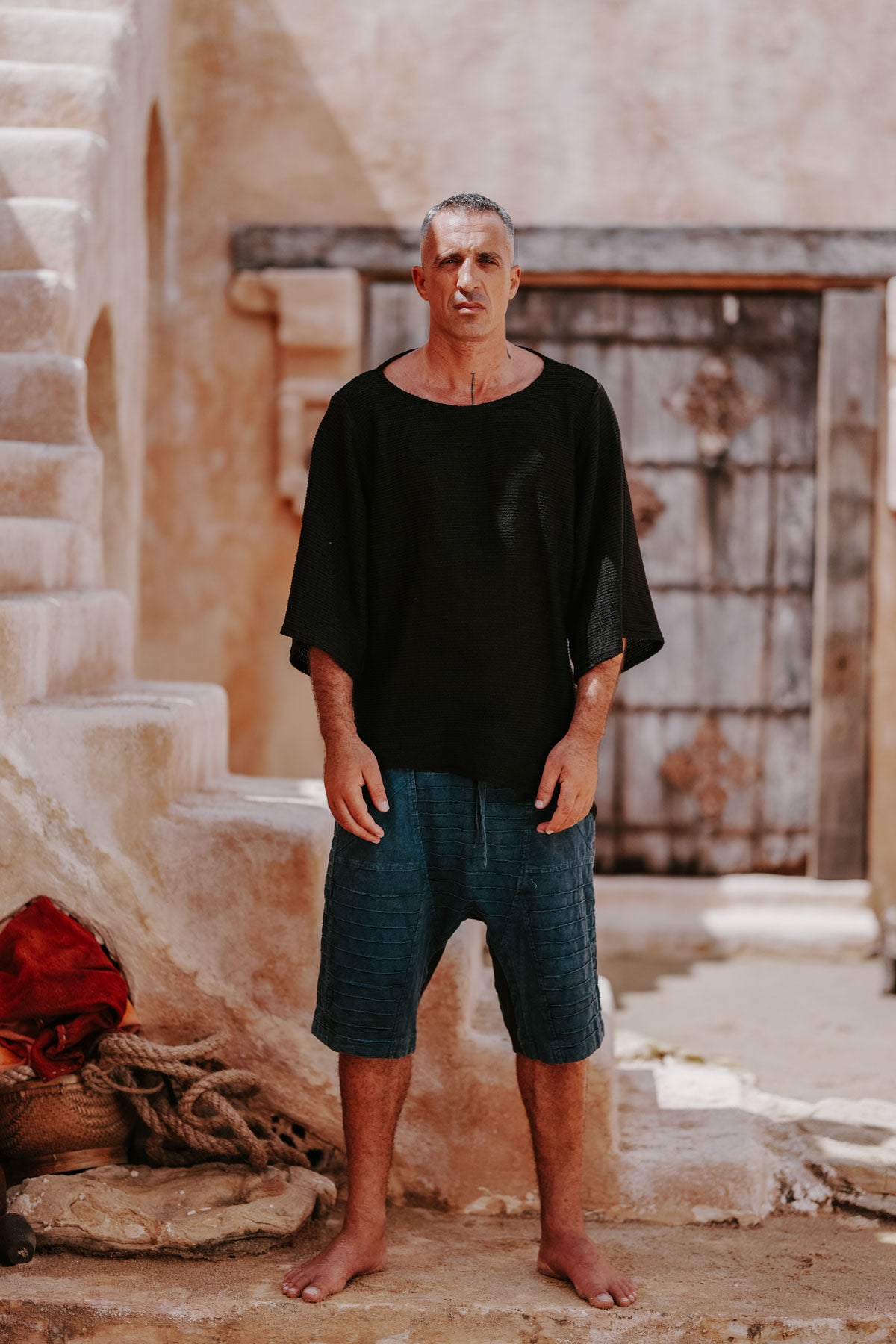 SISU Shorts Linen - Drop Crotch Shorts with Unique Details