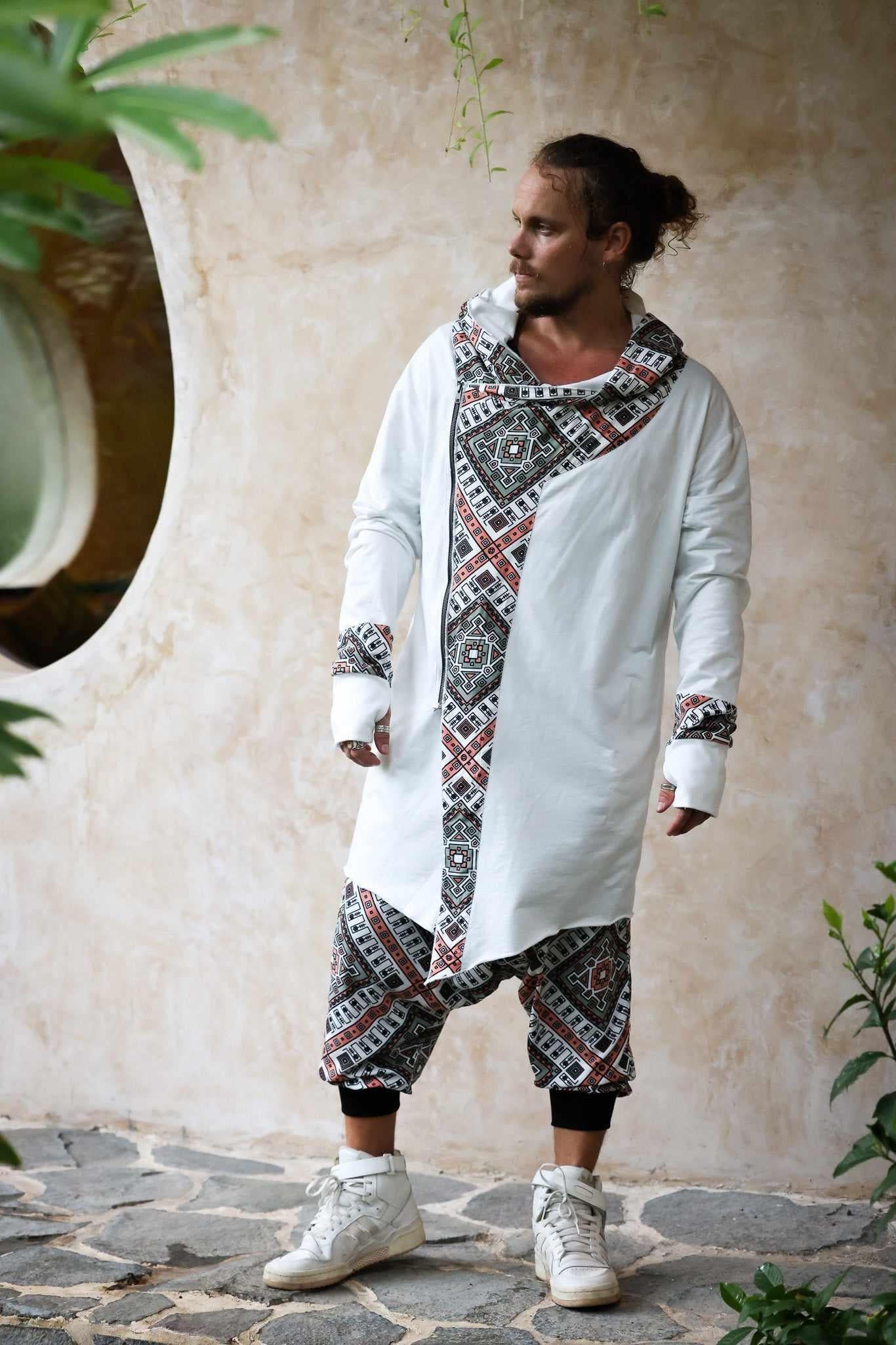 VALO Design Hoodies JEDI - A truly flamboyant Jedi style hooded vest cape with unique geometric print art