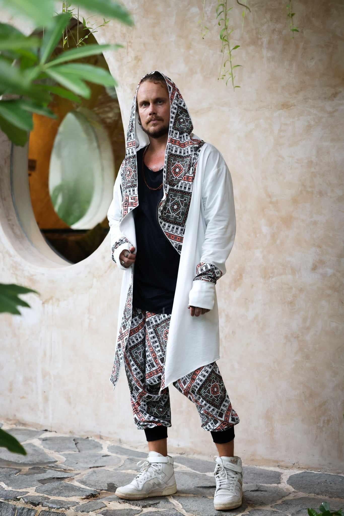 VALO Design Hoodies JEDI - A truly flamboyant Jedi style hooded vest cape with unique geometric print art