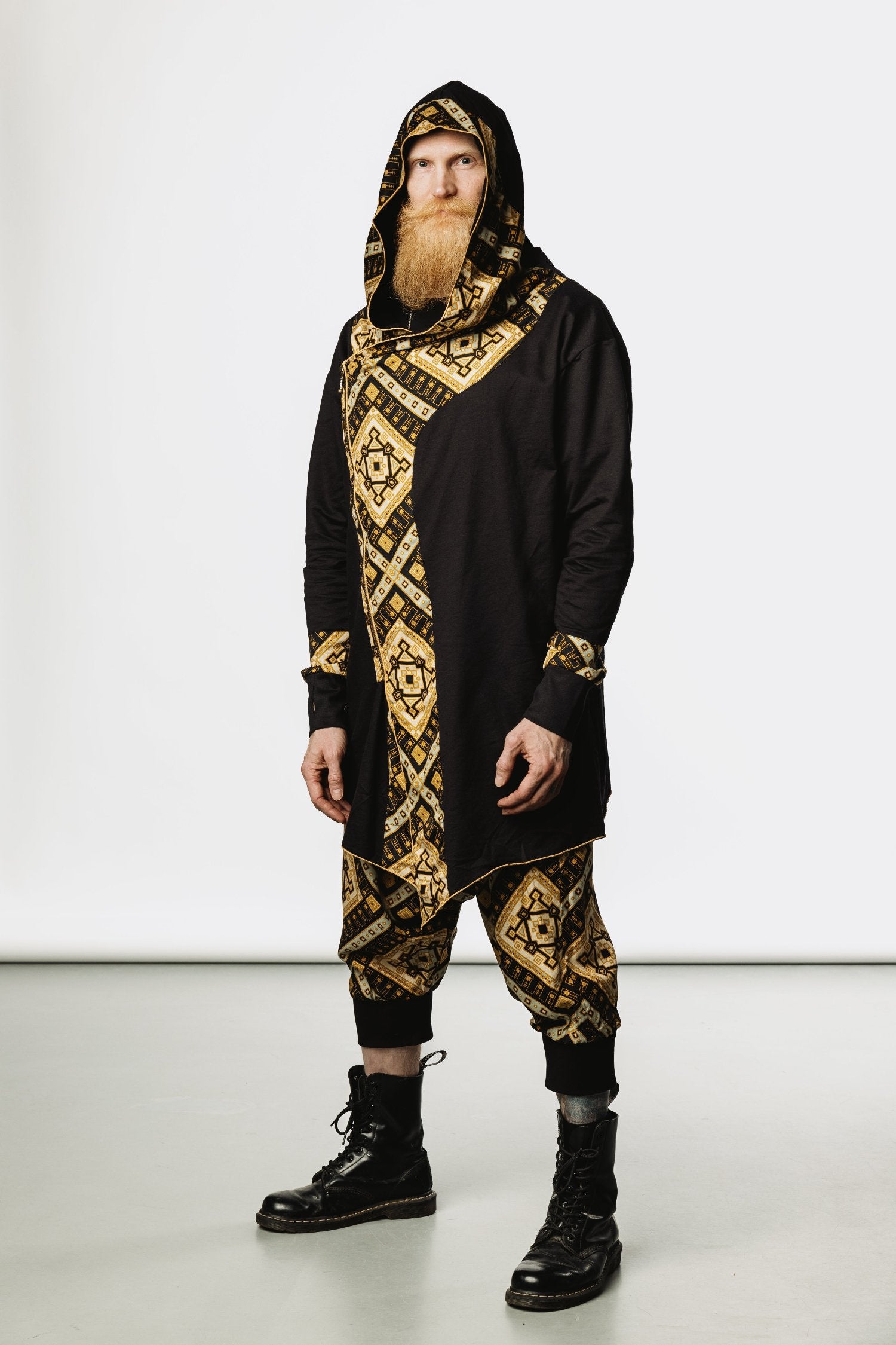 VALO Design Hoodies JEDI - A truly flamboyant Jedi style hooded vest cape with unique geometric print art