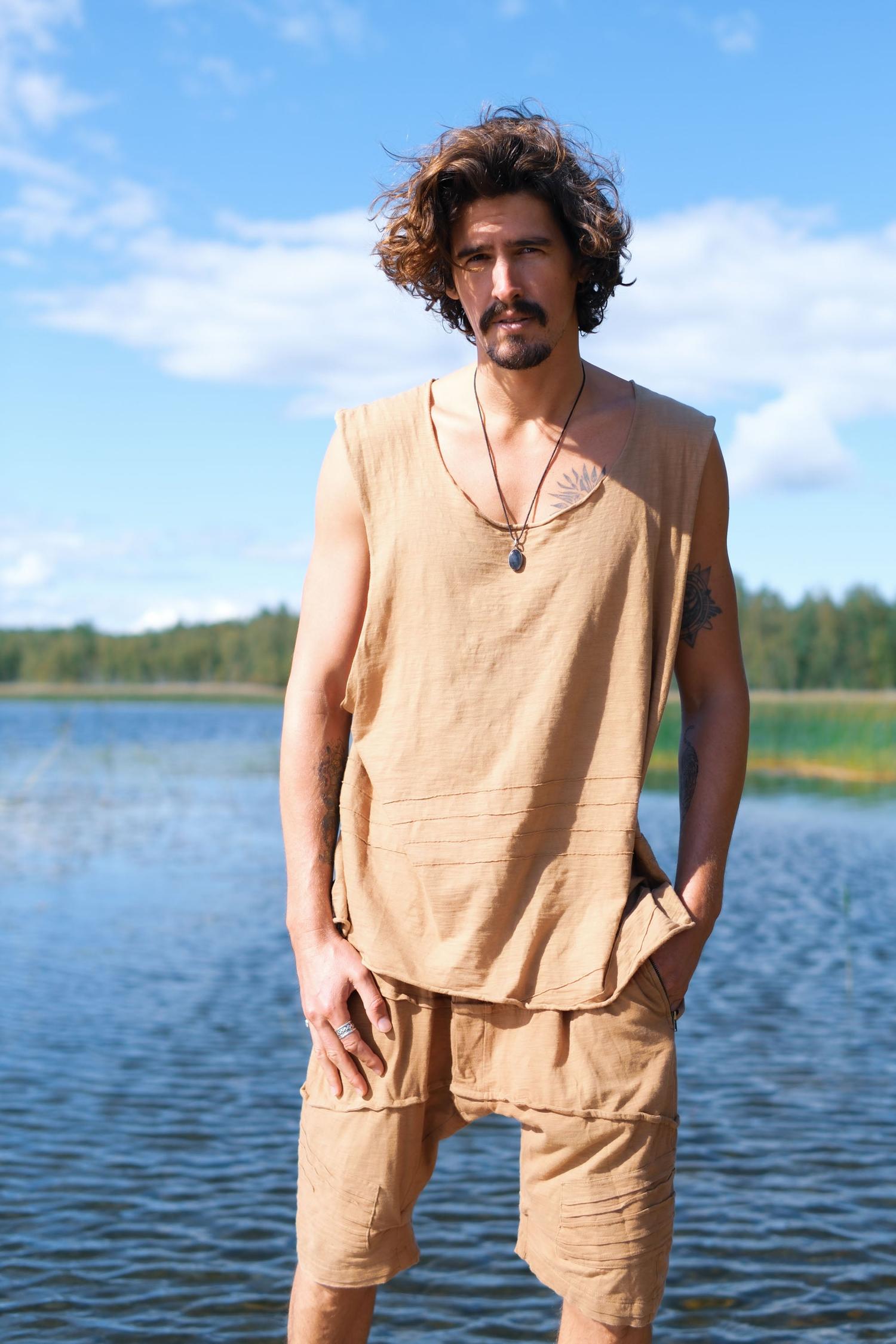 KIVI VEST - Relaxed Asymmetric Sleeveless Tank Top-Shirts-VALO Design Clothing