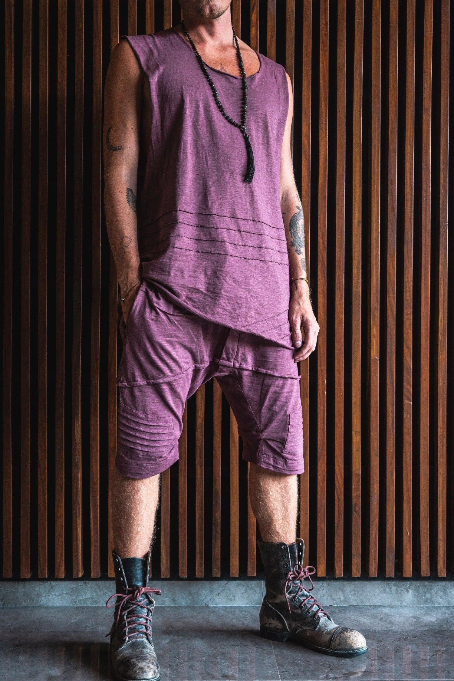 VALO Design Clothing Shirts KIVI VEST - A loose fit sleeveless tank top shirt with asymmetric cut and stitch work details