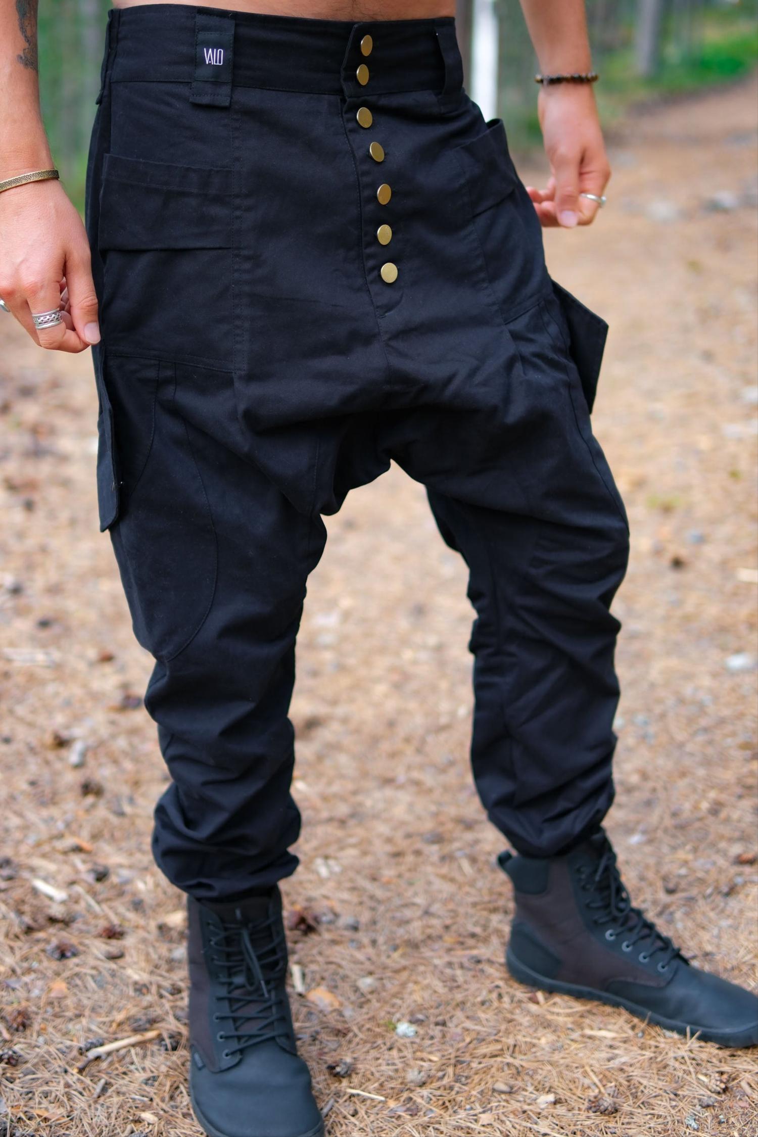 LUONTO - Cargo style baggy drop crotch harem pants