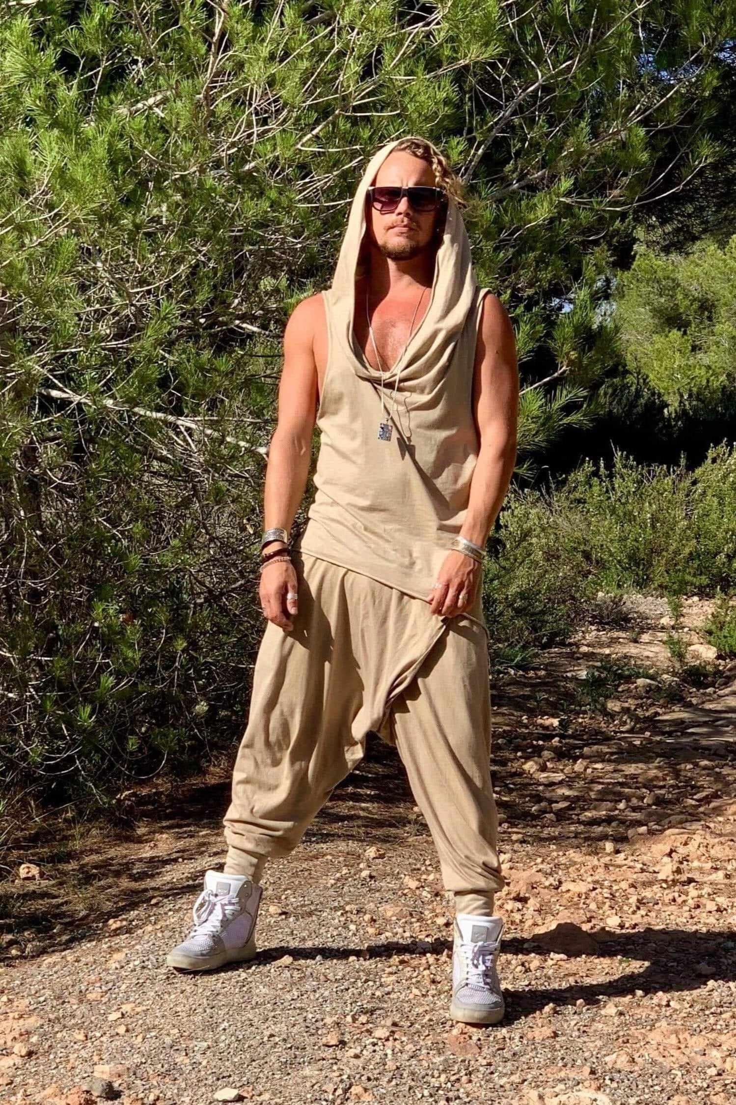 VALO Design Pants NINJA - Made from high quality Organic Cotton. Perfect, unisex drop crotch harem pants for any occasion - home lounging, yoga class, or active lifestyle.