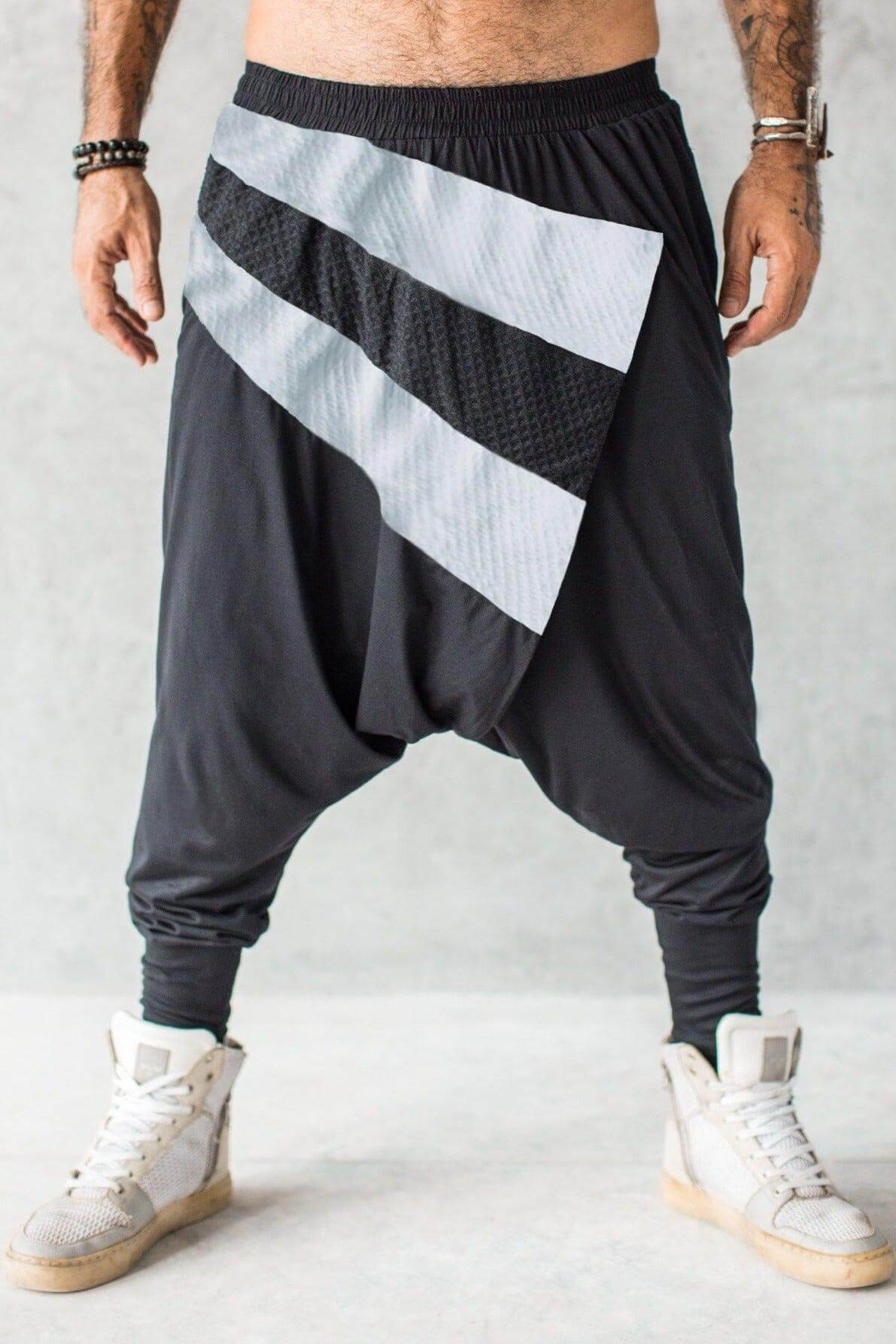 VALO Design Pants Ninja Warrior AGUNG – Stylish, slim-leg harem drop-crotch pants crafted from soft, elegant cotton fabric