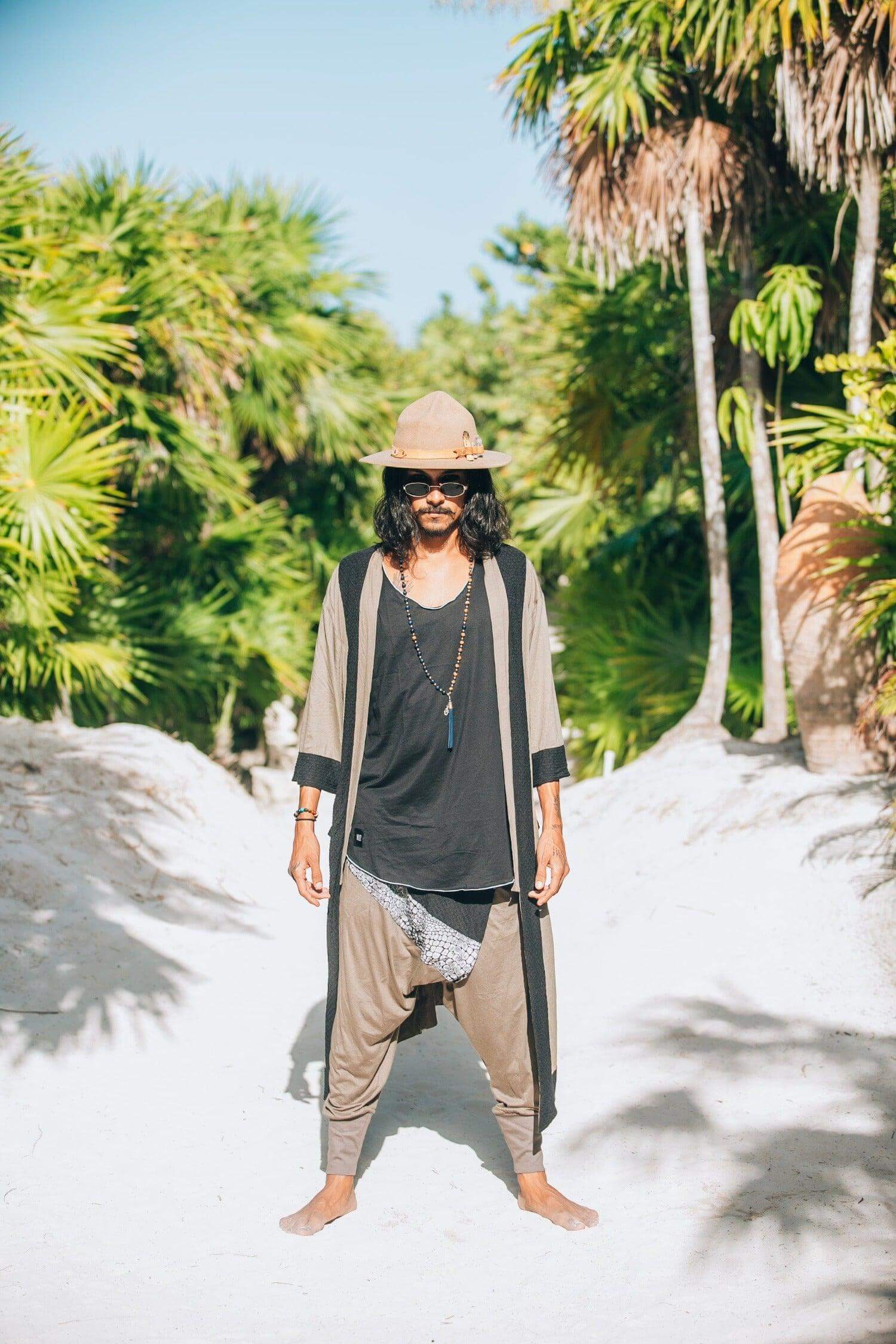 VALO Design Pants Ninja Warrior AGUNG – Stylish, slim-leg harem drop-crotch pants crafted from soft, elegant cotton fabric