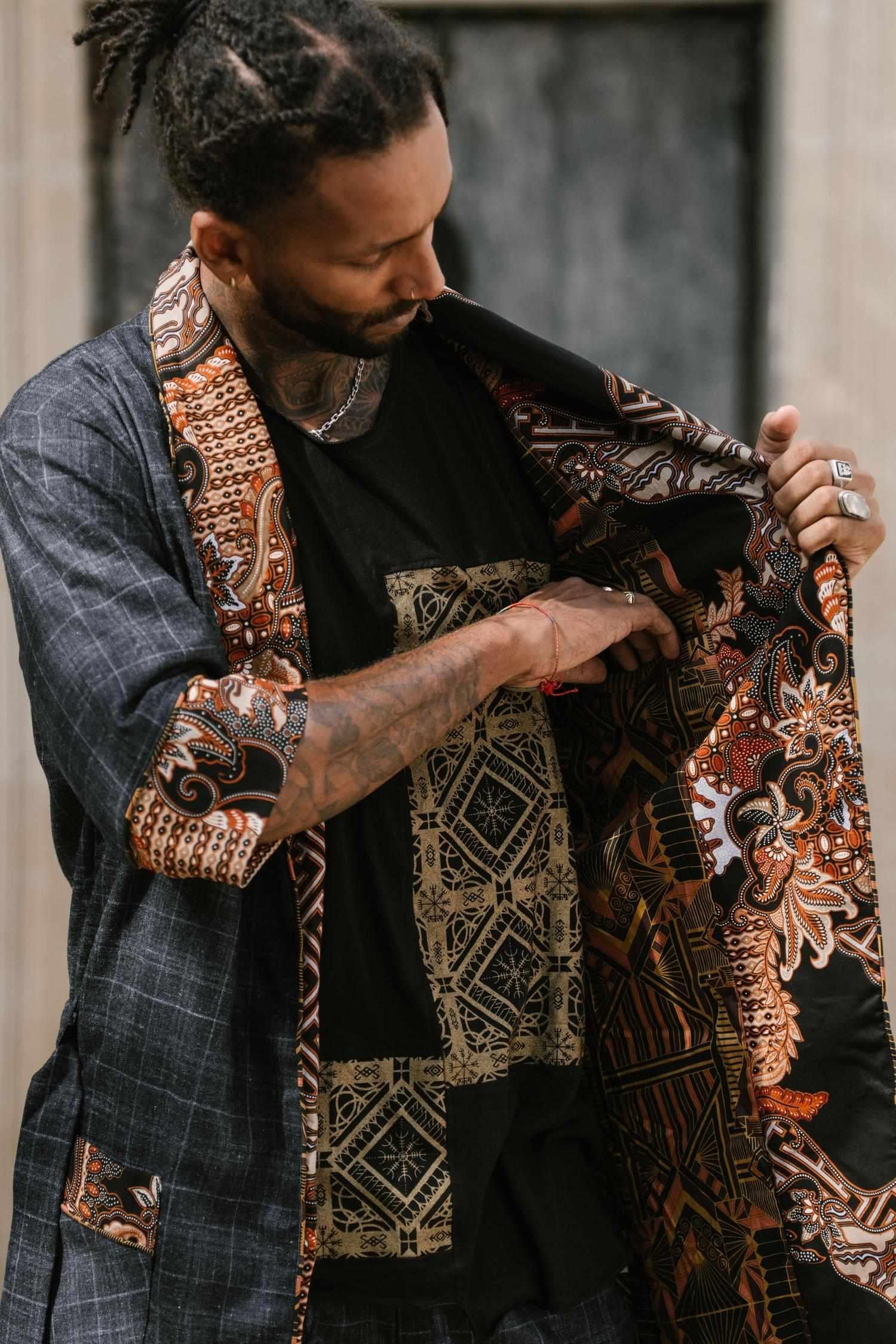 POMO Jacket Blue Wool - Gentlemen Kimono Jacket