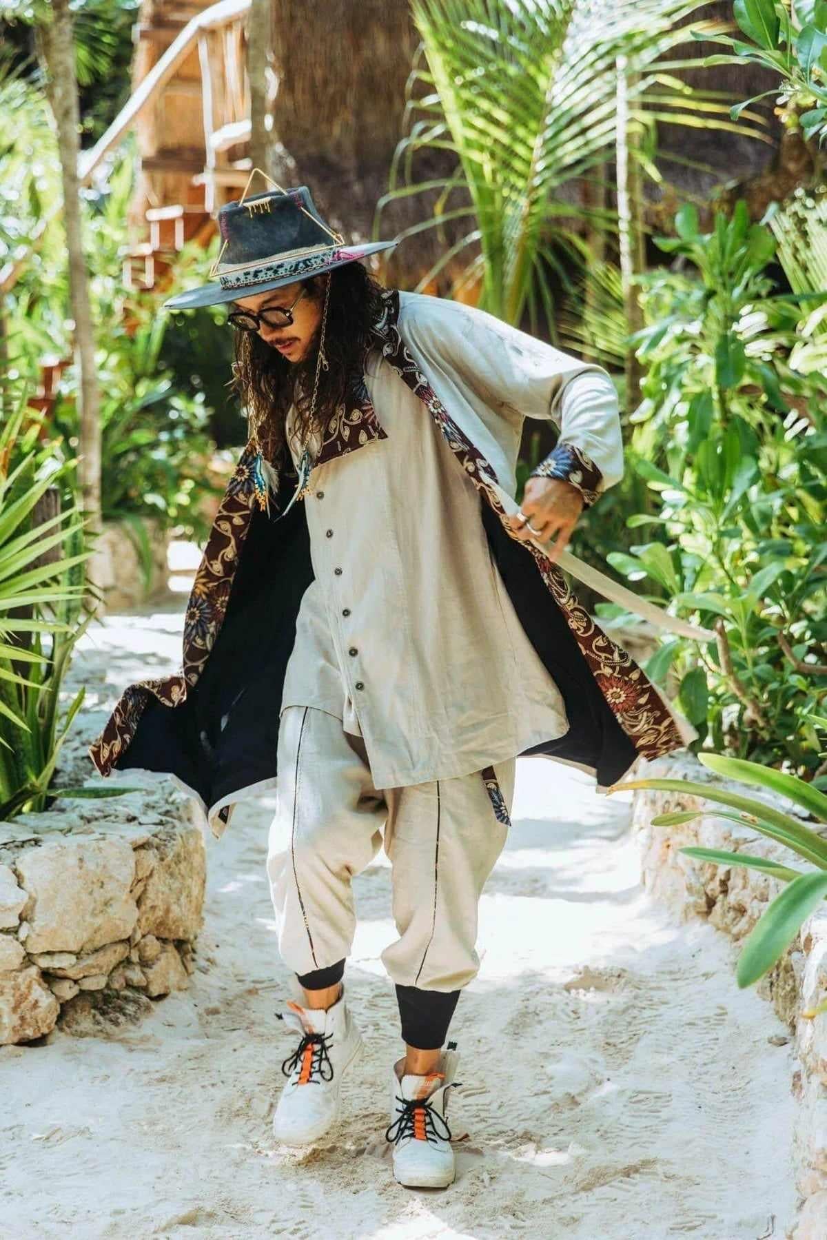 VALO Design Clothing Jackets / QI JACKET - Japanese inspired kimono style high quality linen cotton jacket