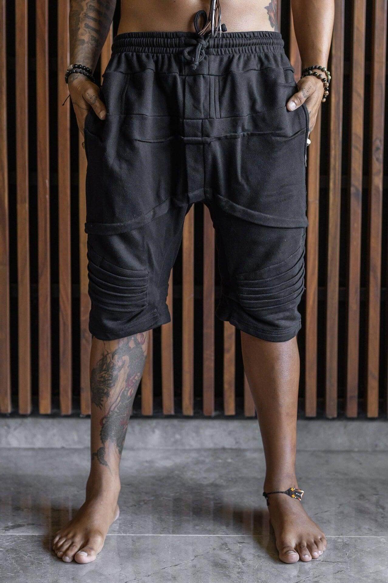 VALO Design Clothing SAHARA Shorts - Comfy boho drop crotch cotton shorts with unique details 