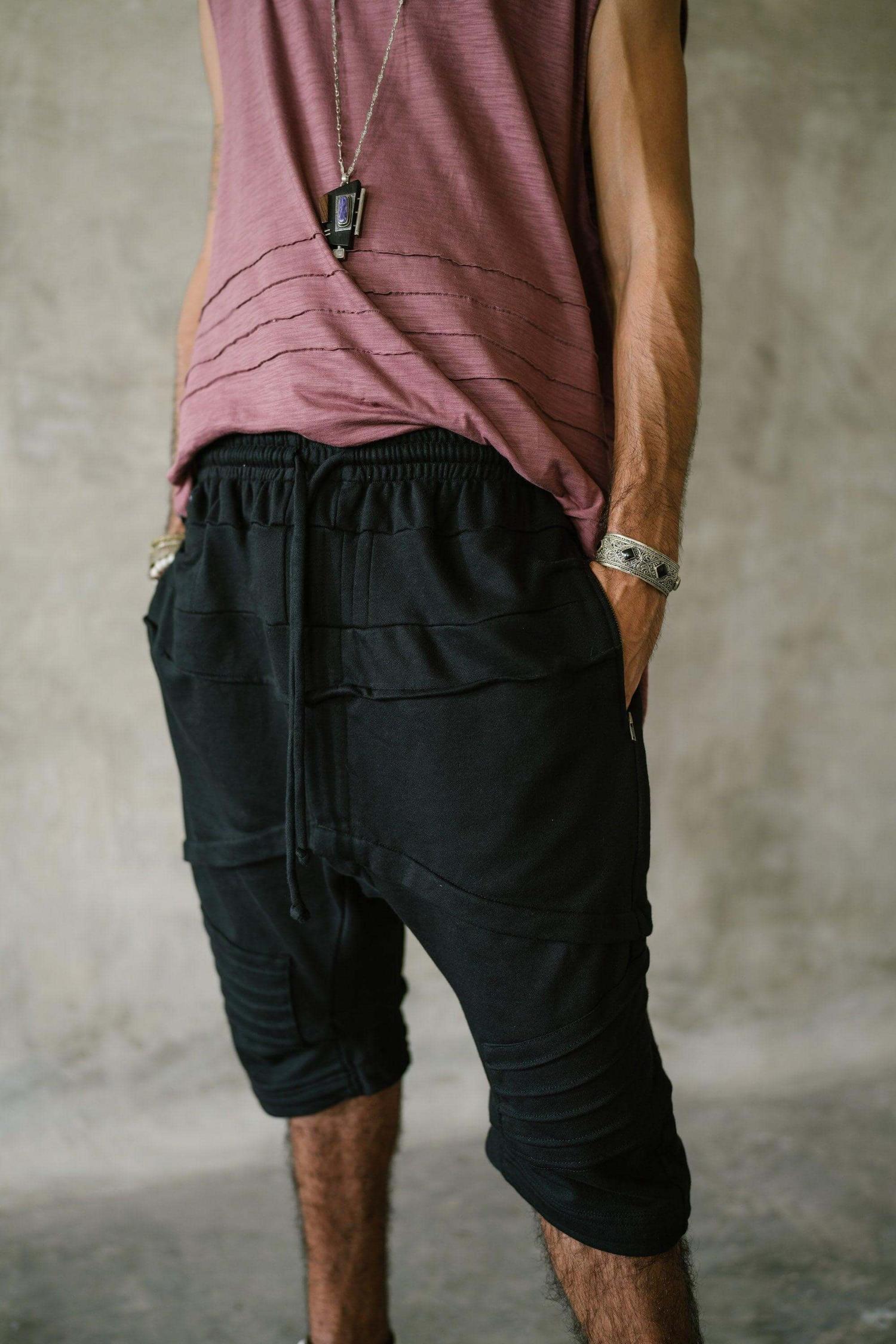 VALO Design Clothing SAHARA Shorts - Comfy boho drop crotch cotton shorts with unique details 