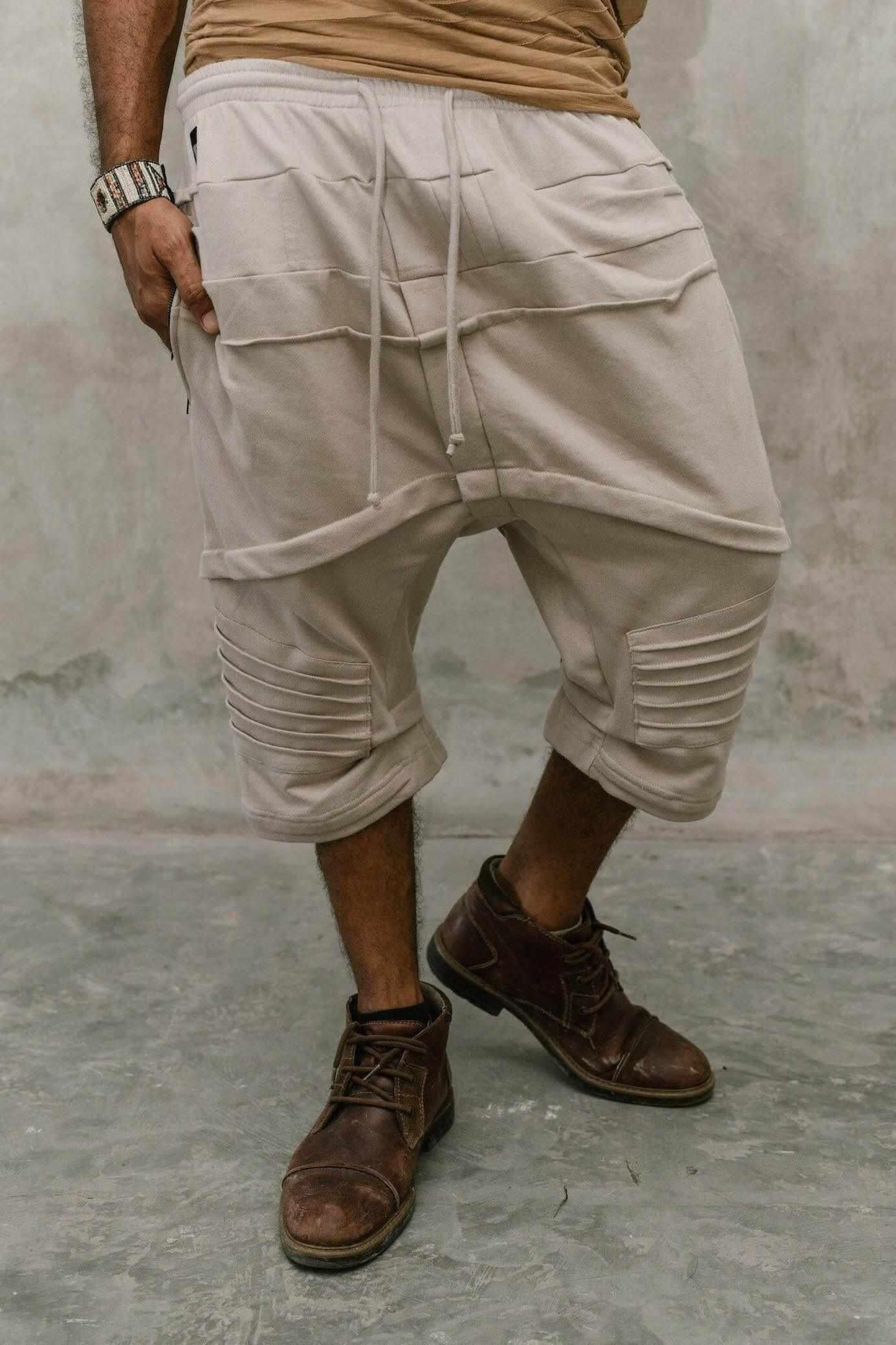 VALO Design Clothing SAHARA Shorts - Comfy boho drop crotch cotton shorts with unique details 