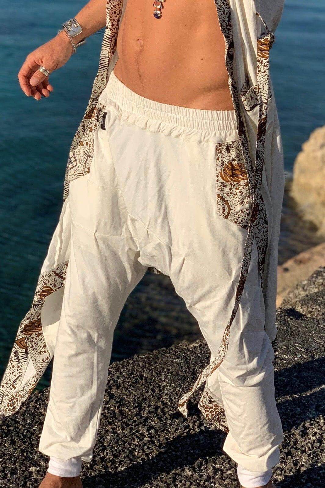 VALOdesigns Pants SHIVAJI - bamboo stretch slim leg drop crotch pants with unique details