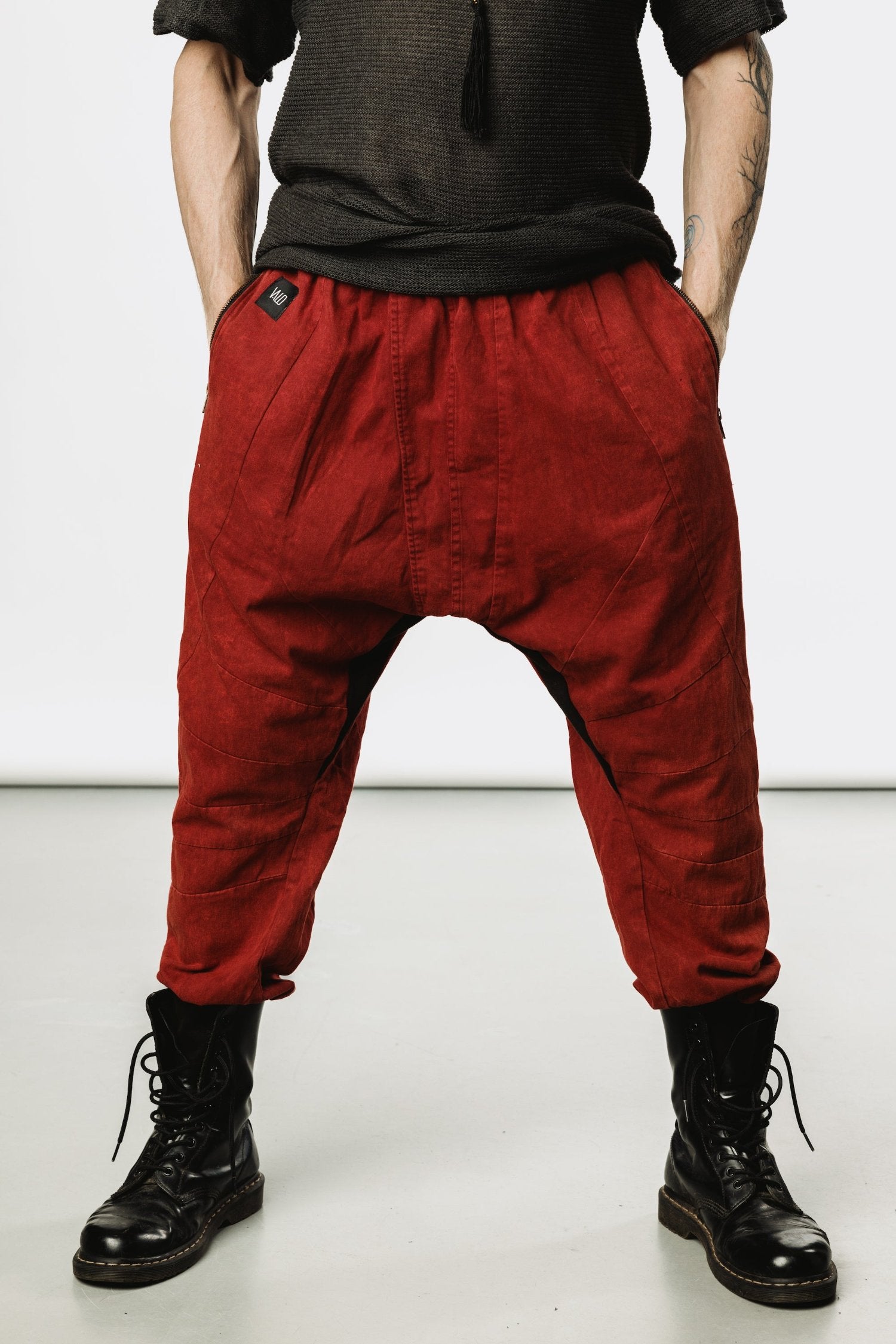 SISU Pants - Drop Crotch Jogger Denim Pants-Pants-VALO Design Clothing