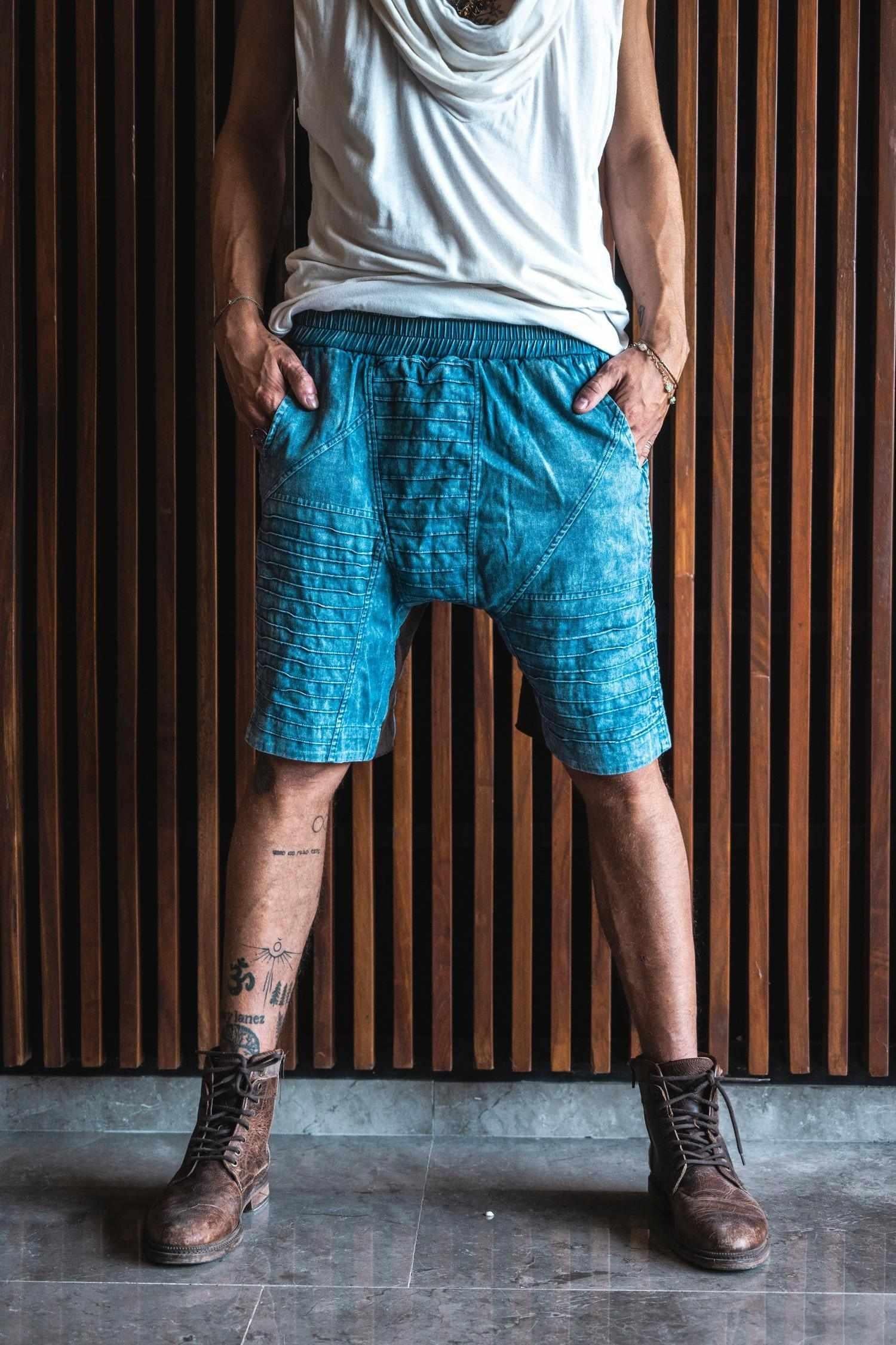 SISU Shorts - Drop Crotch Cotton Shorts with Unique Details-Shorts-VALO Design Clothing