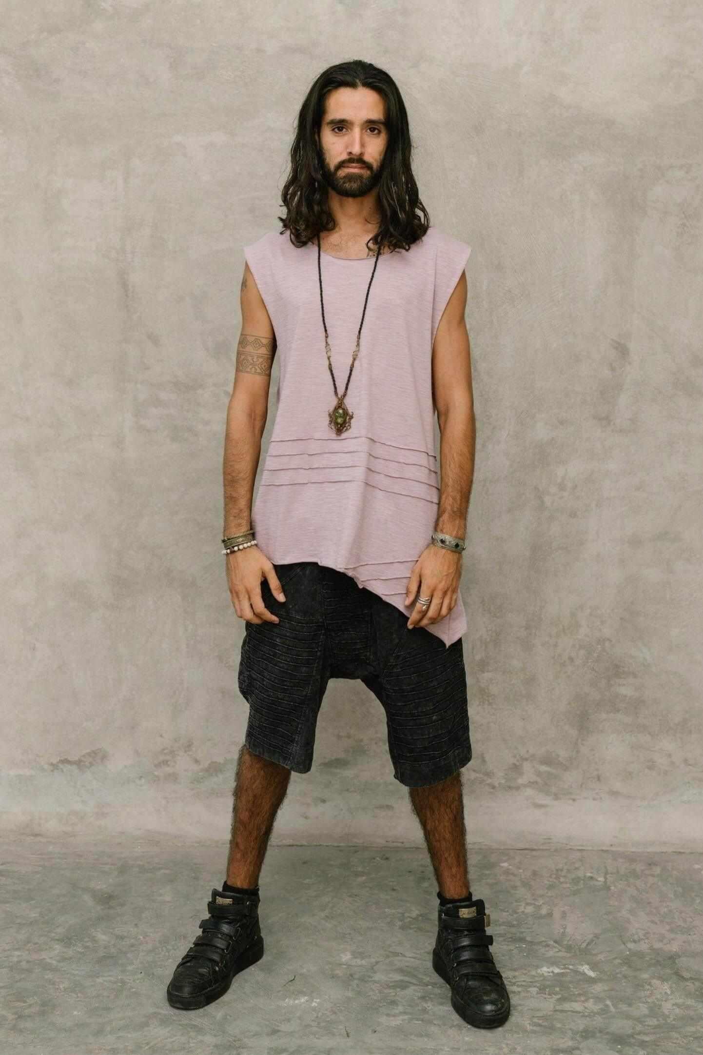 SISU Shorts - Drop crotch stonewashed cotton shorts with unique details - VALO Design Clothing 