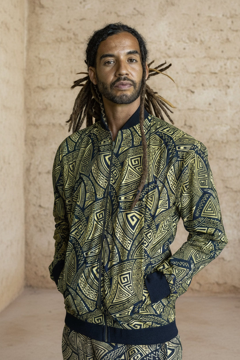 VALO BOMBER - Reversible multicolor cotton bomber zipper jacket with unique print - VALO Design Clothing 