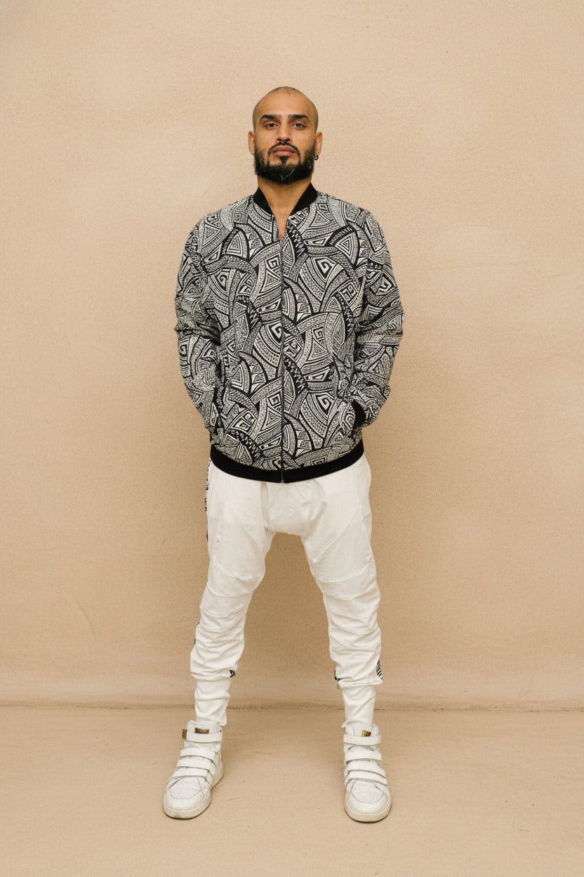 VALO BOMBER - Reversible multicolor cotton bomber zipper jacket with unique print - VALO Design Clothing 
