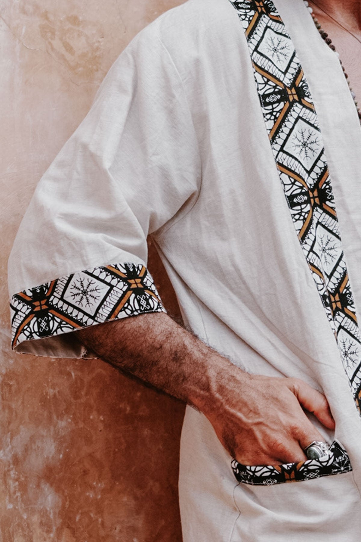 AGUNG Kimono Cream - Short Linen Kimono