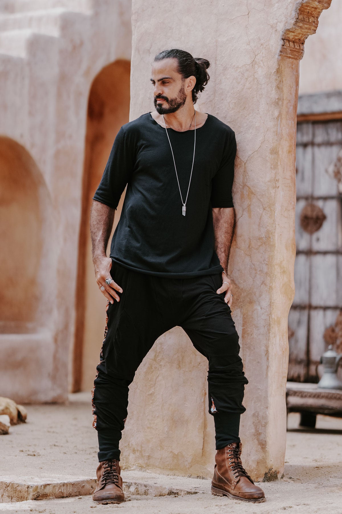 CAPO Pants - Slim leg bamboo stretch drop crotch joggers