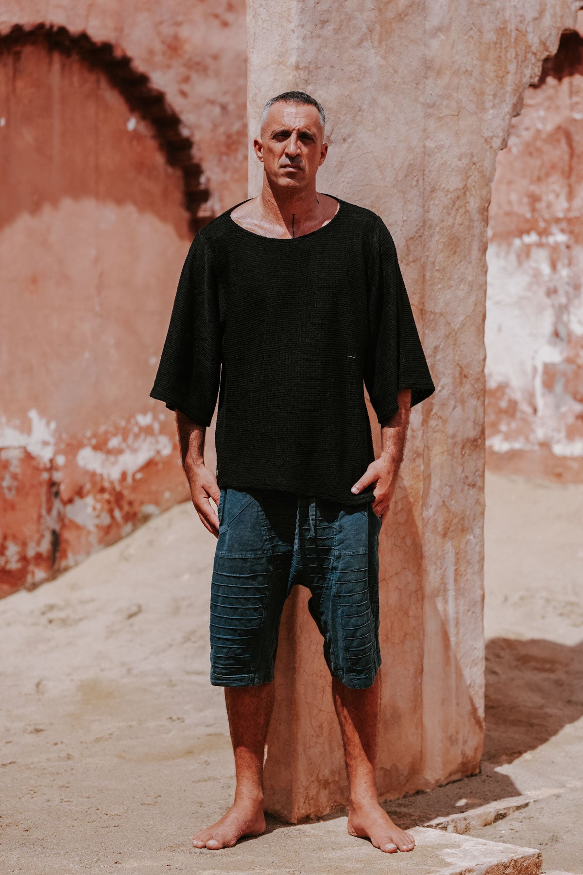 SISU Shorts Linen - Drop Crotch Shorts with Unique Details