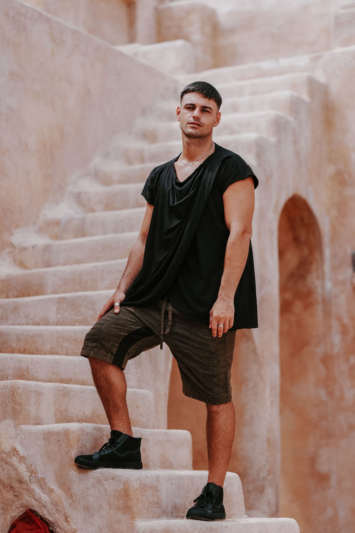 SISU Shorts Linen - Drop Crotch Shorts with Unique Details