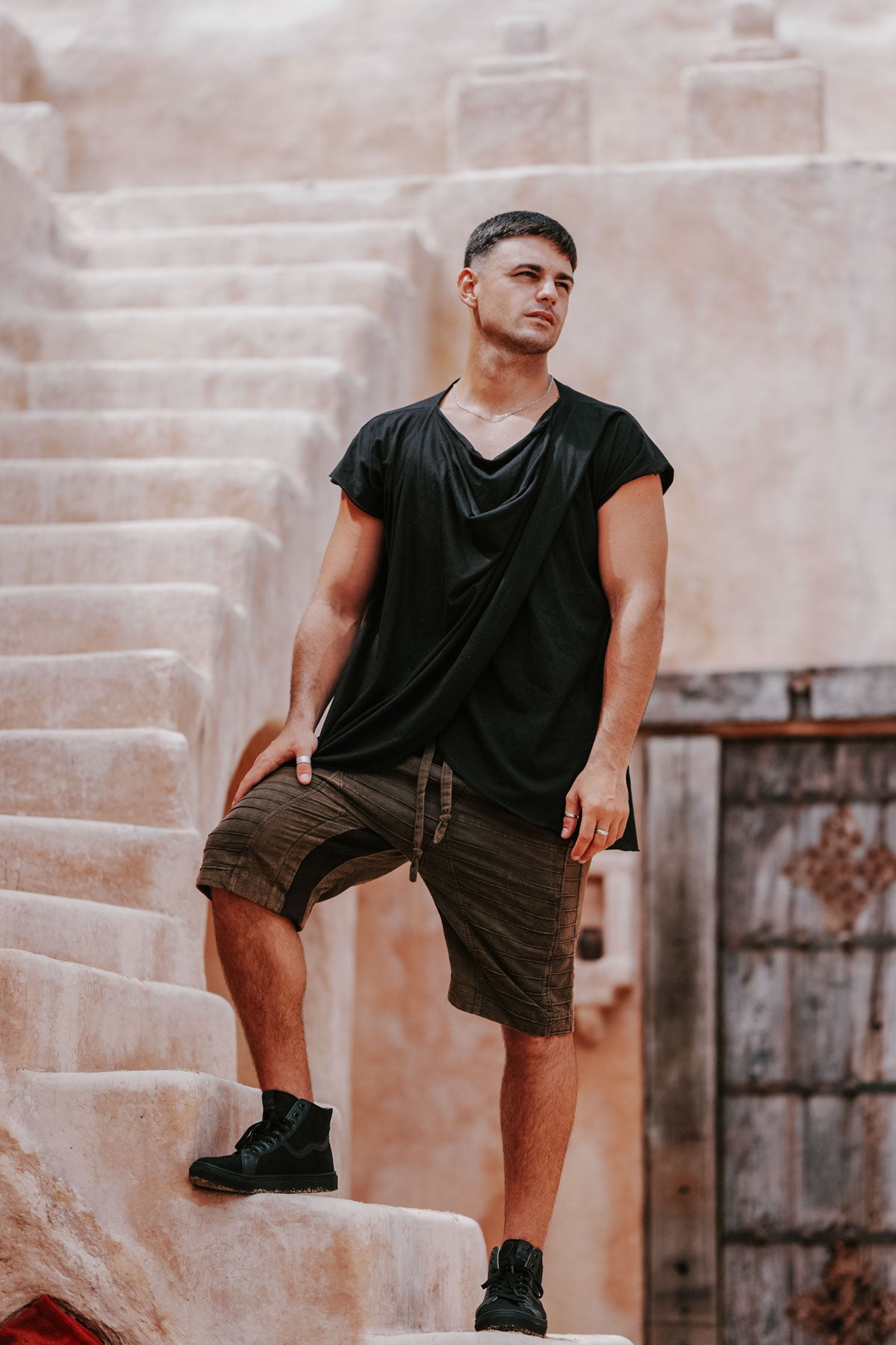 SISU Shorts Linen - Drop Crotch Shorts with Unique Details