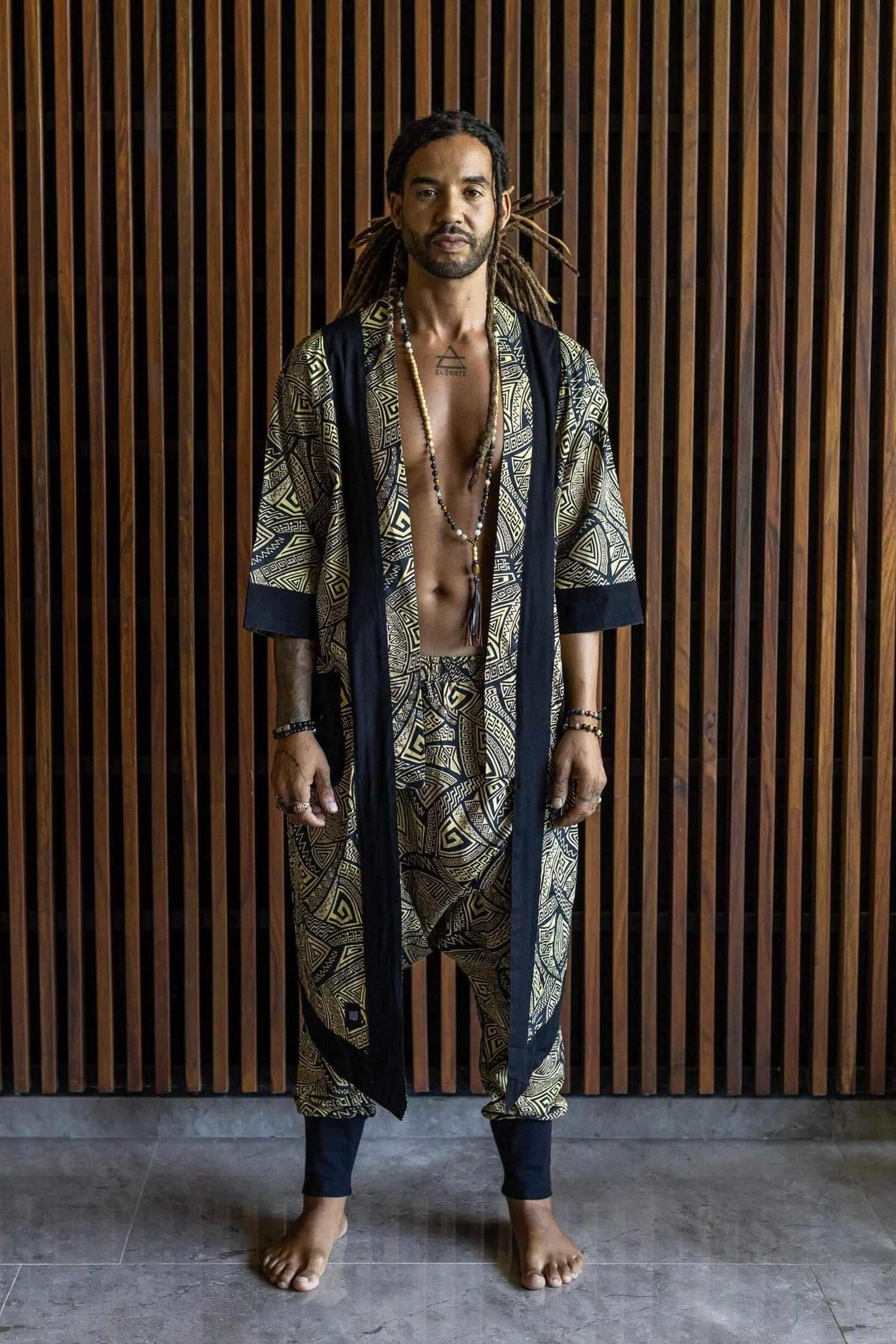 VALO Design VALO SPIRIT NINJA Gold & Black Tribal - Comfortable & stylish cotton print harem pants 