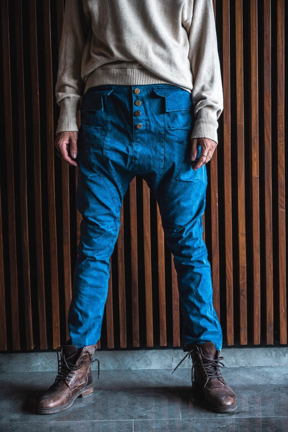 YÖ - Elegant Drop Crotch Harem Pants with Unique Cut-Pants-VALO Design Clothing